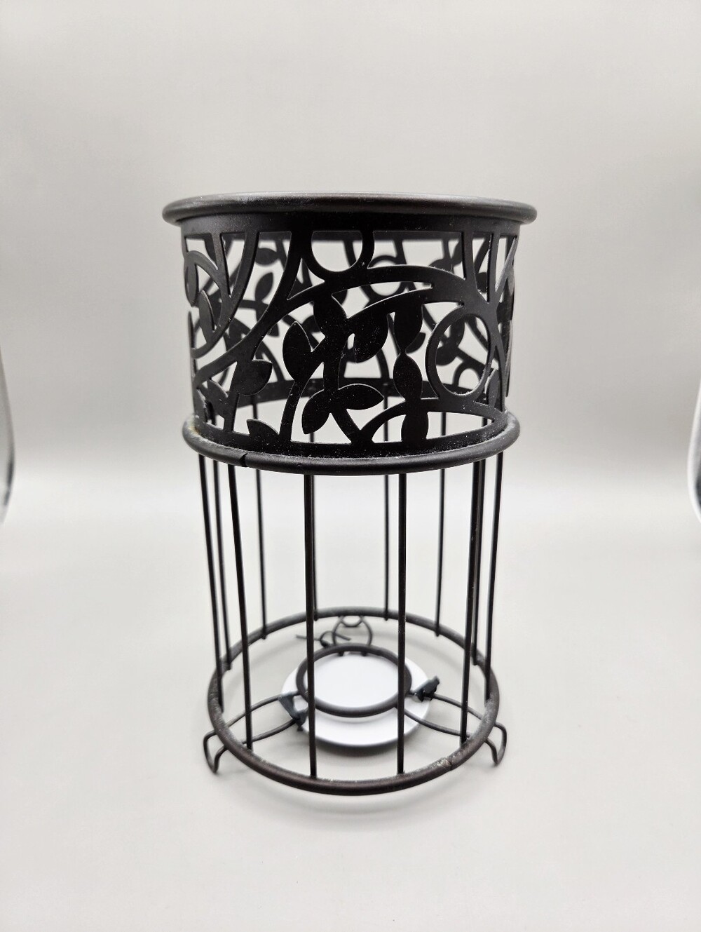 Inter Design - Decorative Brown Metal Candle Lantern, Cut-out Pattern, NWT